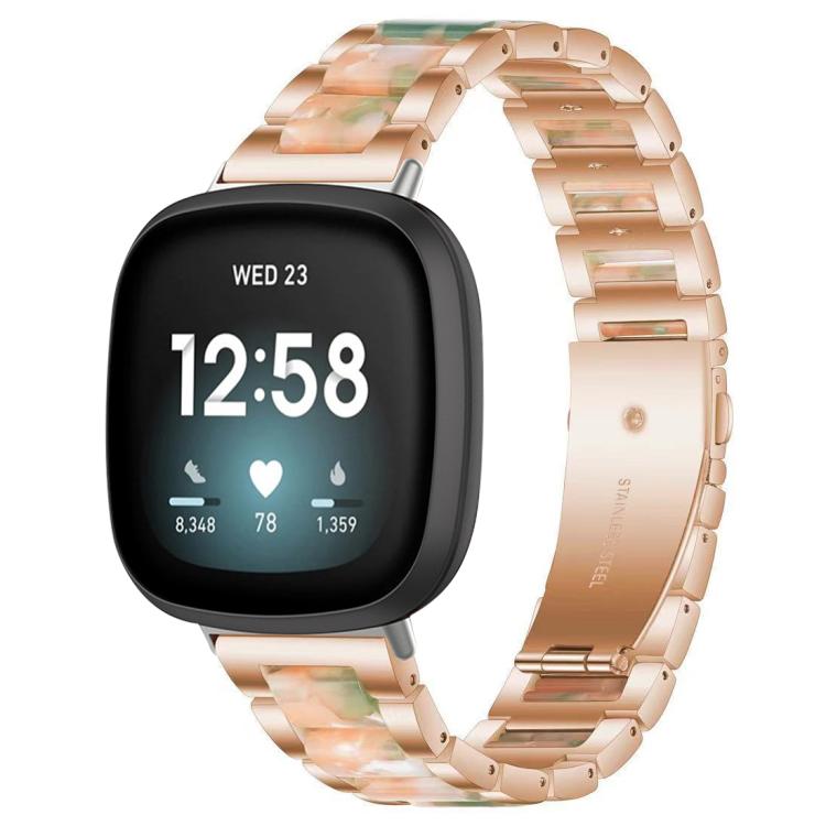 Cinturino per orologio xDfind con tre perline in metallo e resina, For Fitbit Versa 4 / 3 / Sense 2 / Sense