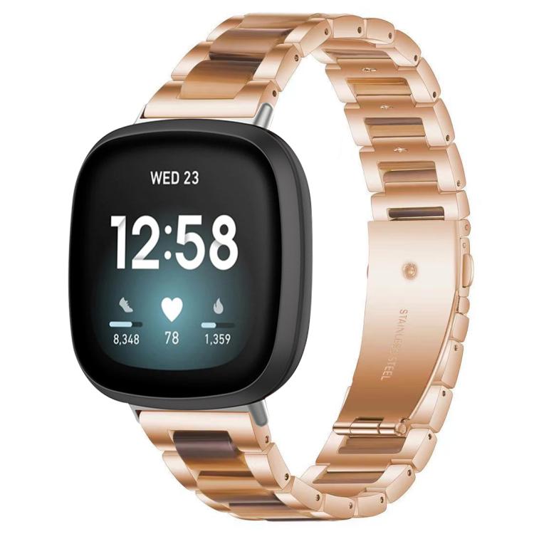 Cinturino per orologio xDfind con tre perline in metallo e resina, For Fitbit Versa 4 / 3 / Sense 2 / Sense