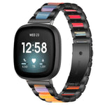 Cinturino per orologio xDfind con tre perline in metallo e resina, For Fitbit Versa 4 / 3 / Sense 2 / Sense