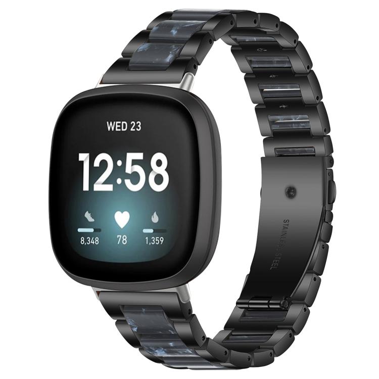 Cinturino per orologio xDfind con tre perline in metallo e resina, For Fitbit Versa 4 / 3 / Sense 2 / Sense