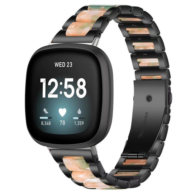 Cinturino per orologio xDfind con tre perline in metallo e resina, For Fitbit Versa 4 / 3 / Sense 2 / Sense
