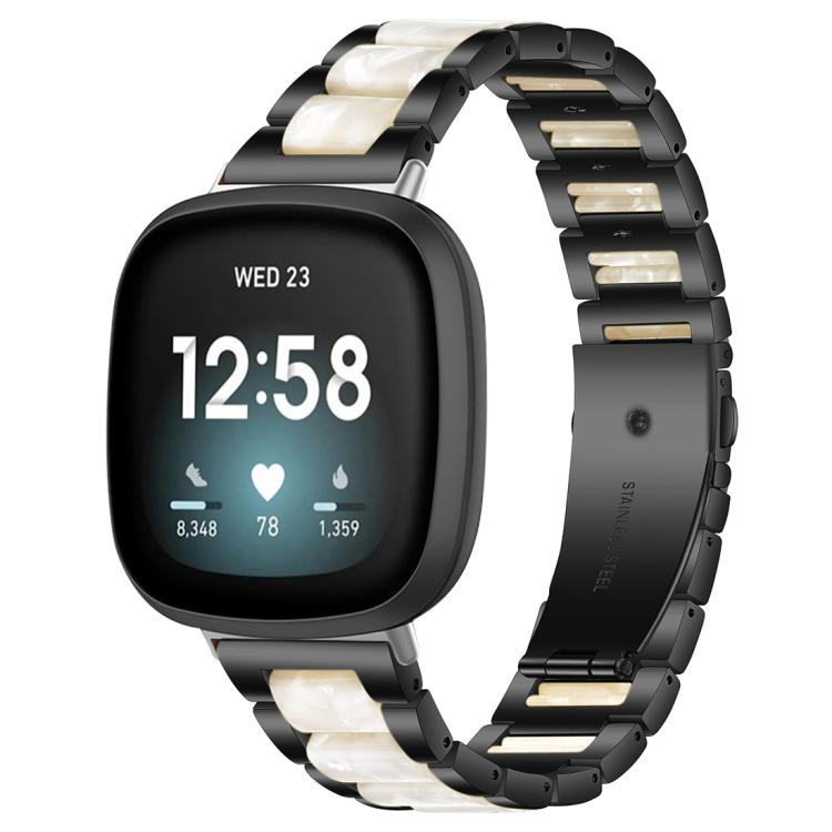 Cinturino per orologio xDfind con tre perline in metallo e resina, For Fitbit Versa 4 / 3 / Sense 2 / Sense