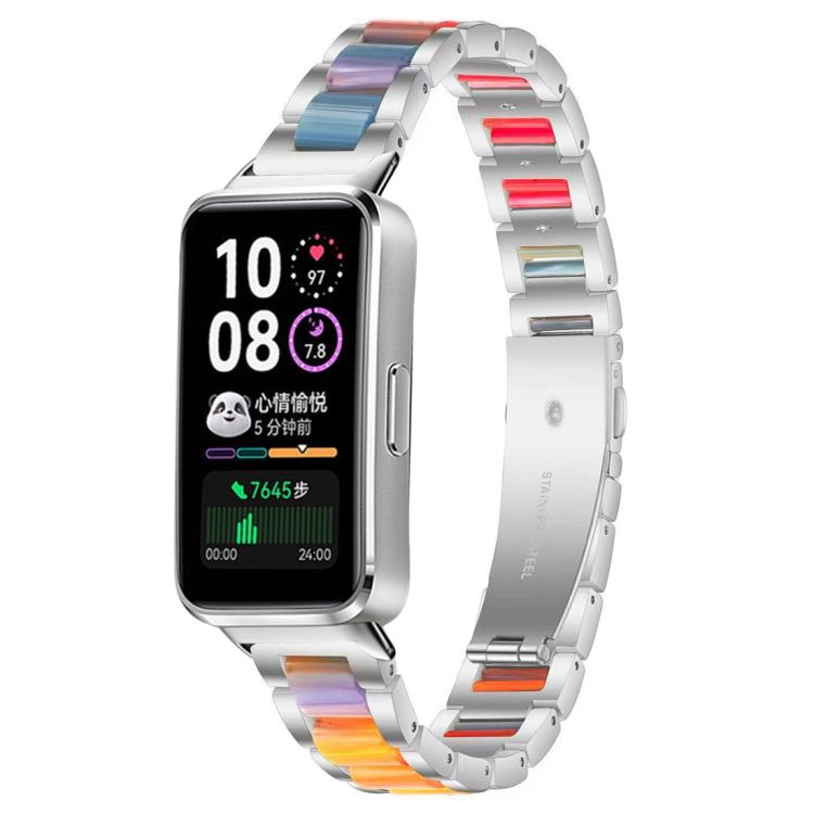 Cinturino per orologio xDfind con tre perline in metallo e resina, For Huawei Band 10 / 9 / 8