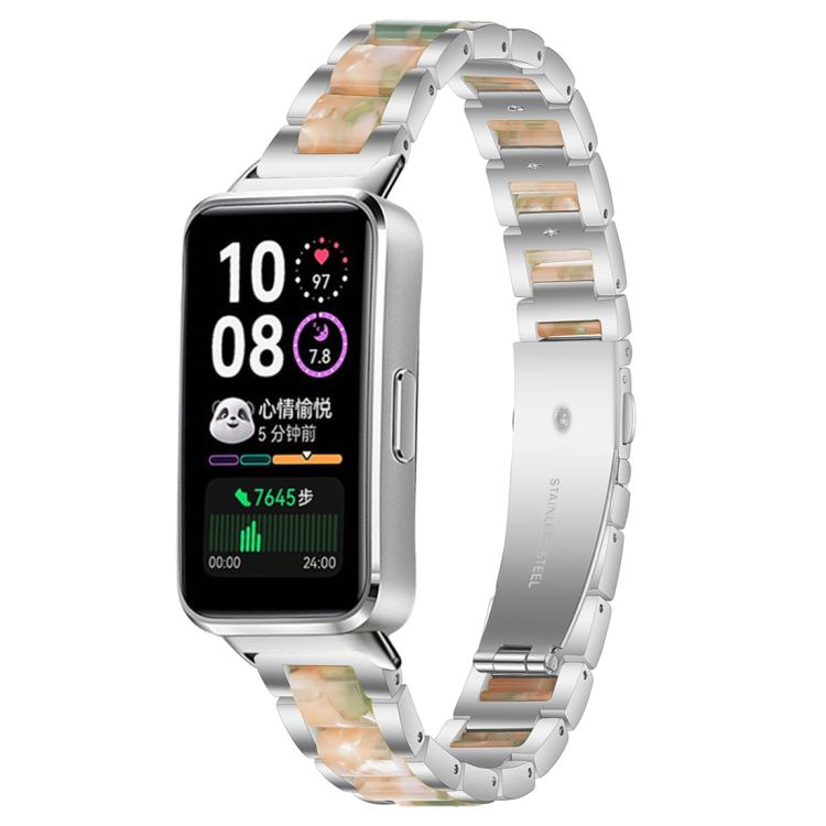 Cinturino per orologio xDfind con tre perline in metallo e resina, For Huawei Band 10 / 9 / 8