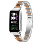 Cinturino per orologio xDfind con tre perline in metallo e resina, For Huawei Band 10 / 9 / 8