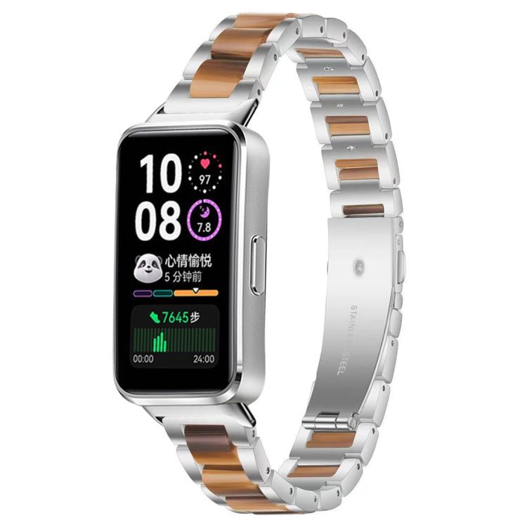 Cinturino per orologio xDfind con tre perline in metallo e resina, For Huawei Band 10 / 9 / 8