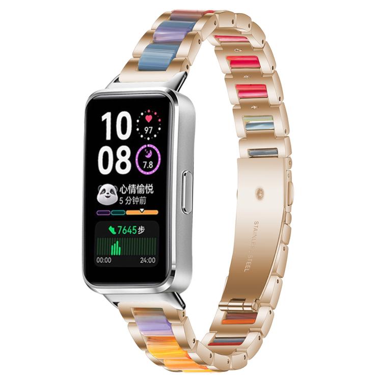 Cinturino per orologio xDfind con tre perline in metallo e resina, For Huawei Band 10 / 9 / 8