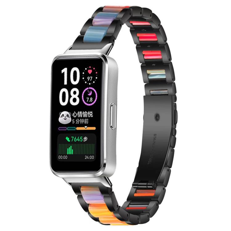 Cinturino per orologio xDfind con tre perline in metallo e resina, For Huawei Band 10 / 9 / 8