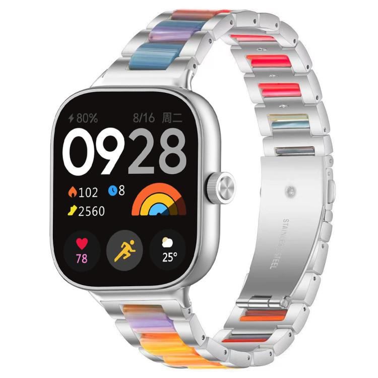 Cinturino per orologio xDfind con tre perline in metallo e resina, For Redmi Watch6/5/4/Xiaomi Band 9 Pro/8 Pro, For Xiaomi Smart Band 10 / 9 / 8