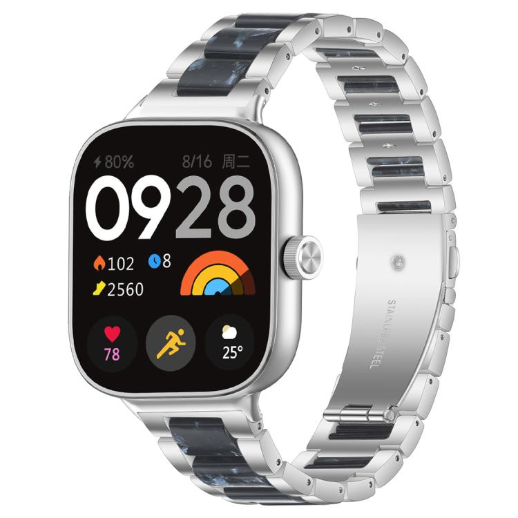 Cinturino per orologio xDfind con tre perline in metallo e resina, For Redmi Watch6/5/4/Xiaomi Band 9 Pro/8 Pro, For Xiaomi Smart Band 10 / 9 / 8