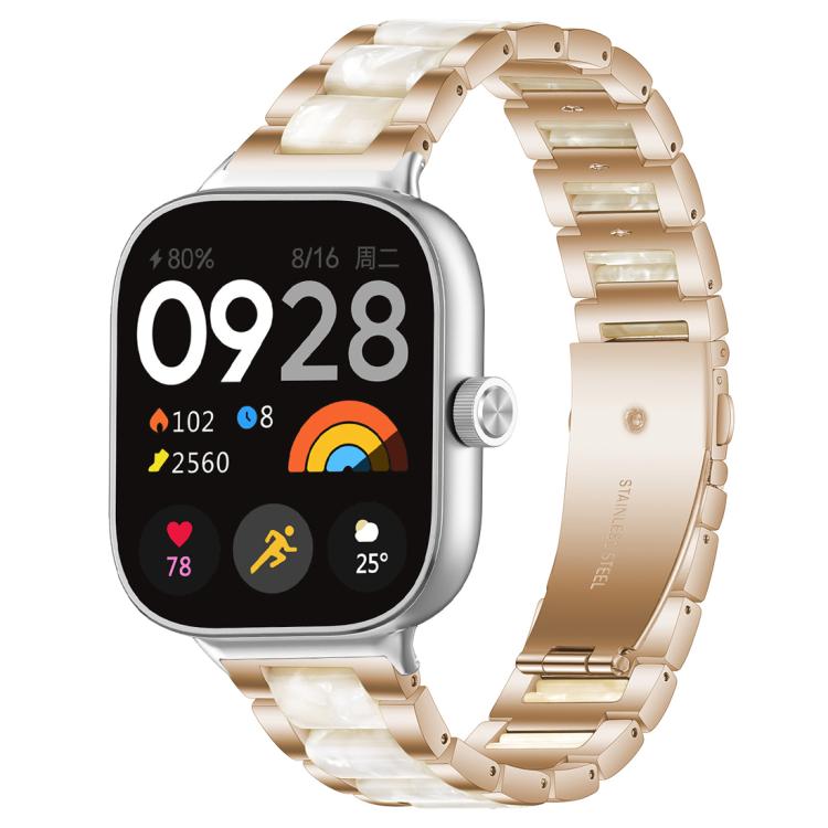 Cinturino per orologio xDfind con tre perline in metallo e resina, For Redmi Watch6/5/4/Xiaomi Band 9 Pro/8 Pro, For Xiaomi Smart Band 10 / 9 / 8