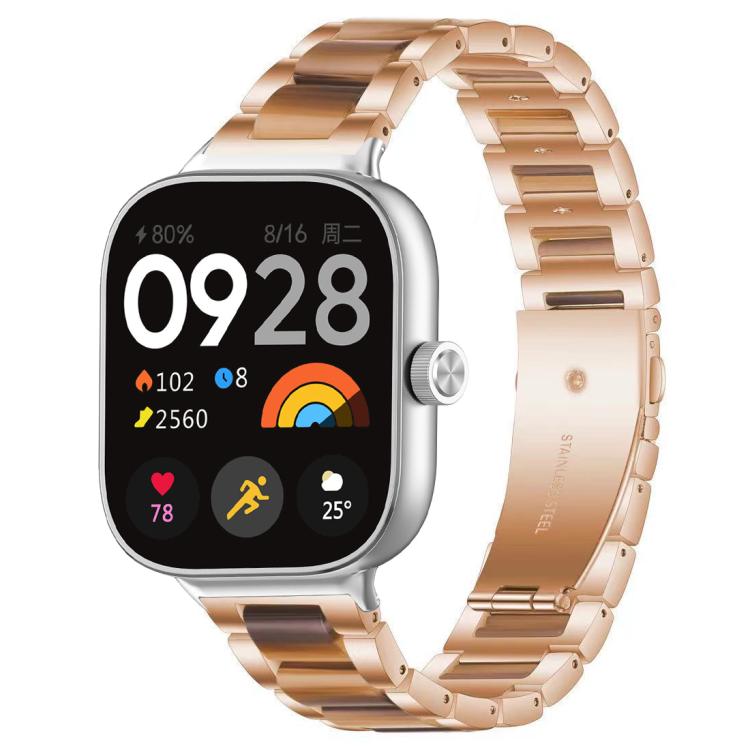 Cinturino per orologio xDfind con tre perline in metallo e resina, For Redmi Watch6/5/4/Xiaomi Band 9 Pro/8 Pro, For Xiaomi Smart Band 10 / 9 / 8