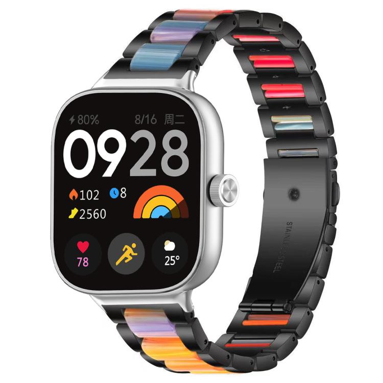 Cinturino per orologio xDfind con tre perline in metallo e resina, For Redmi Watch6/5/4/Xiaomi Band 9 Pro/8 Pro, For Xiaomi Smart Band 10 / 9 / 8