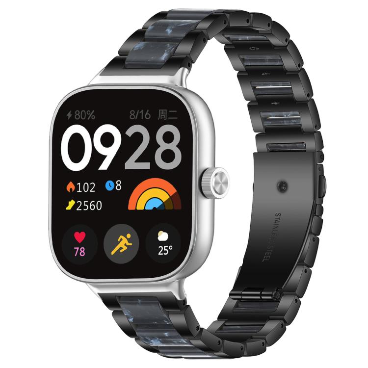 Cinturino per orologio xDfind con tre perline in metallo e resina, For Redmi Watch6/5/4/Xiaomi Band 9 Pro/8 Pro, For Xiaomi Smart Band 10 / 9 / 8
