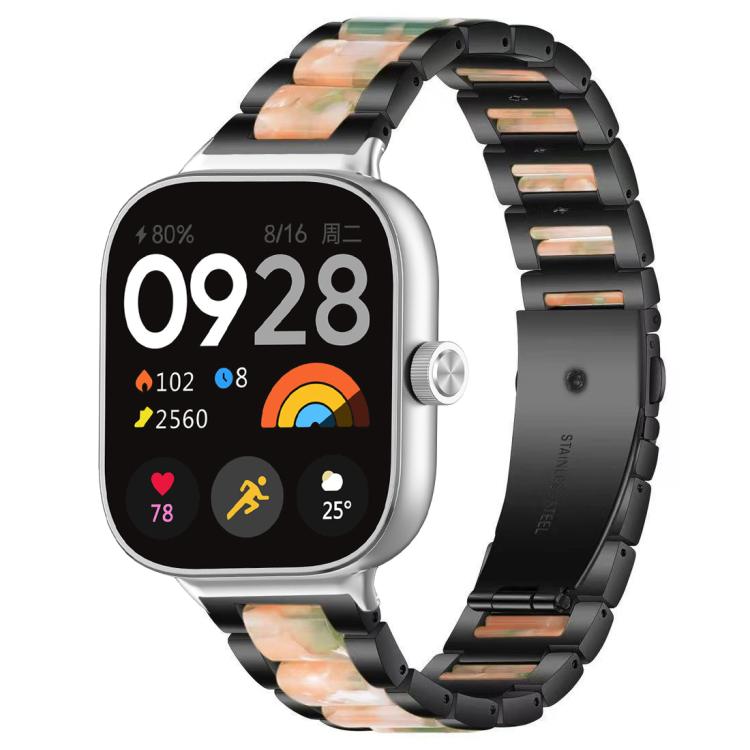 Cinturino per orologio xDfind con tre perline in metallo e resina, For Redmi Watch6/5/4/Xiaomi Band 9 Pro/8 Pro, For Xiaomi Smart Band 10 / 9 / 8