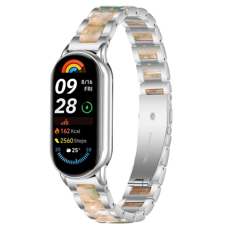 Cinturino per orologio xDfind con tre perline in metallo e resina, For Redmi Watch6/5/4/Xiaomi Band 9 Pro/8 Pro, For Xiaomi Smart Band 10 / 9 / 8