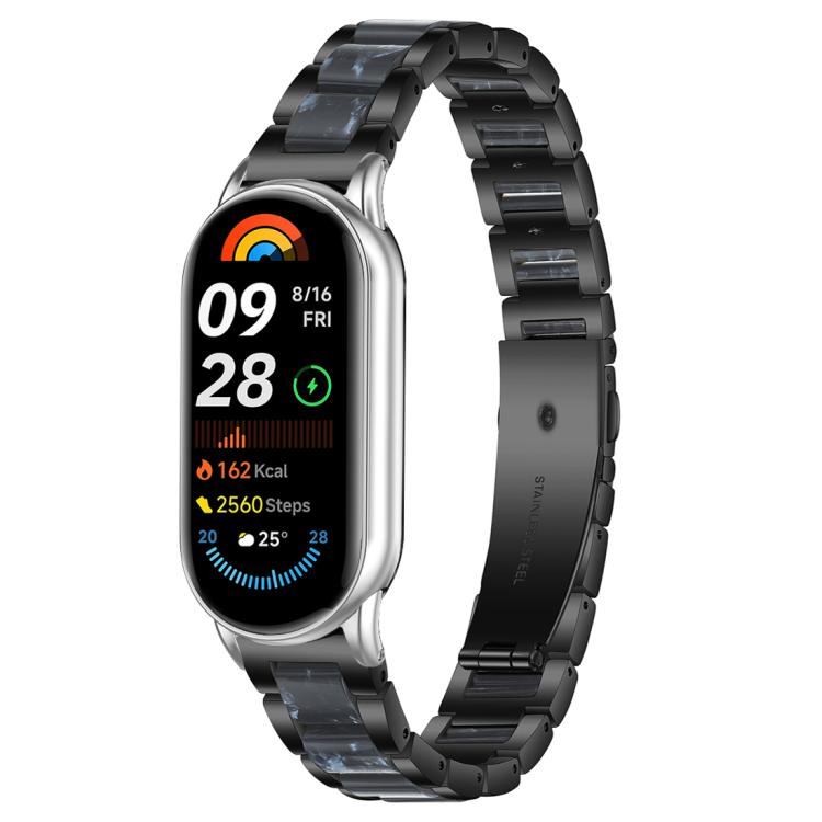 Cinturino per orologio xDfind con tre perline in metallo e resina, For Redmi Watch6/5/4/Xiaomi Band 9 Pro/8 Pro, For Xiaomi Smart Band 10 / 9 / 8