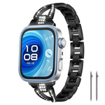 Cinturino per orologio xDfind in metallo con diamanti a fila singola a forma di X, 22mm, 20mm, 18mm