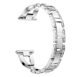 Cinturino per orologio xDfind in metallo con diamanti a fila singola a forma di X, 22mm, 20mm, 18mm