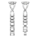 Cinturino per orologio xDfind in metallo con diamanti a fila singola a forma di X, 22mm, 20mm, 18mm