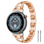 Cinturino per orologio xDfind in metallo con diamanti a fila singola a forma di X, 22mm, 20mm, 18mm