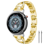 Cinturino per orologio xDfind in metallo con diamanti a fila singola a forma di X, 22mm, 20mm, 18mm