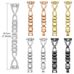 Cinturino per orologio xDfind in metallo con diamanti a fila singola a forma di X, 22mm, 20mm, 18mm