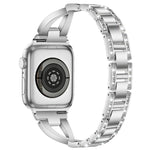 Cinturino per orologio xDfind in metallo con diamanti a fila singola a forma di X, For Apple Watch 42 / 44 / 45 / 46 / 49mm, For Apple Watch 38 / 40 / 41 / S10 42mm