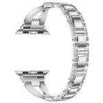 Cinturino per orologio xDfind in metallo con diamanti a fila singola a forma di X, For Apple Watch 42 / 44 / 45 / 46 / 49mm, For Apple Watch 38 / 40 / 41 / S10 42mm
