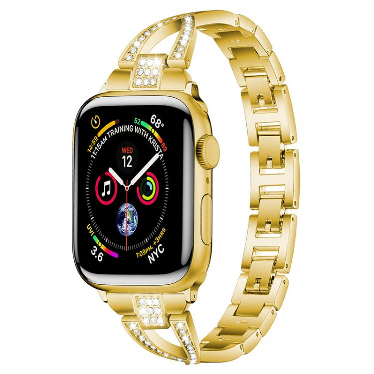 Cinturino per orologio xDfind in metallo con diamanti a fila singola a forma di X, For Apple Watch 42 / 44 / 45 / 46 / 49mm, For Apple Watch 38 / 40 / 41 / S10 42mm