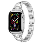 Cinturino per orologio xDfind in metallo con diamanti a fila singola a forma di X, For Apple Watch 42 / 44 / 45 / 46 / 49mm, For Apple Watch 38 / 40 / 41 / S10 42mm
