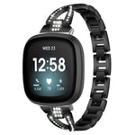 Cinturino per orologio xDfind in metallo con diamanti a fila singola a forma di X, For Fitbit Versa 4 / 3 / Sense 2 / Sense