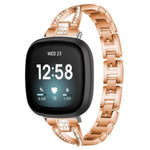 Cinturino per orologio xDfind in metallo con diamanti a fila singola a forma di X, For Fitbit Versa 4 / 3 / Sense 2 / Sense