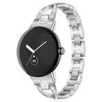 Cinturino per orologio xDfind in metallo con diamanti a fila singola a forma di X, For Google Pixel Watch 4 / 3 / 2 / 1 41mm