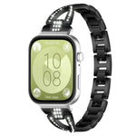 Cinturino per orologio xDfind in metallo con diamanti a fila singola a forma di X, For Huawei Watch Fit4 / Fit4 Pro / Fit3