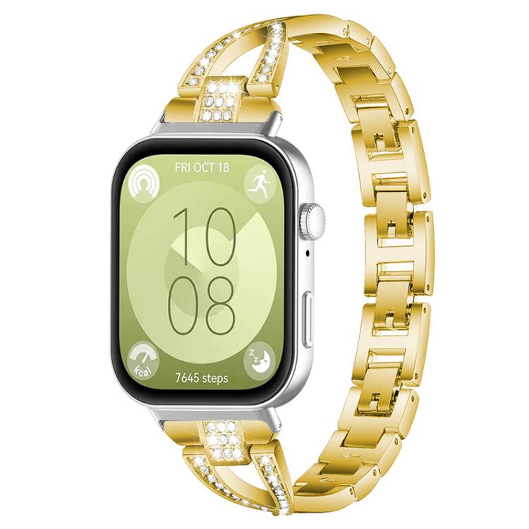 Cinturino per orologio xDfind in metallo con diamanti a fila singola a forma di X, For Huawei Watch Fit4 / Fit4 Pro / Fit3
