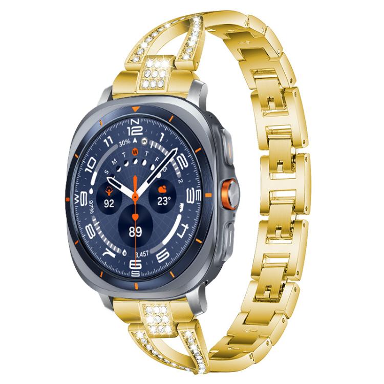 Cinturino per orologio xDfind in metallo con diamanti a fila singola a forma di X, For Samsung Galaxy Watch Ultra/Ultra 2025, For Samsung Galaxy Watch8 / 8 Classic, For Samsung Galaxy Watch 7 / 6 / 5 / FE