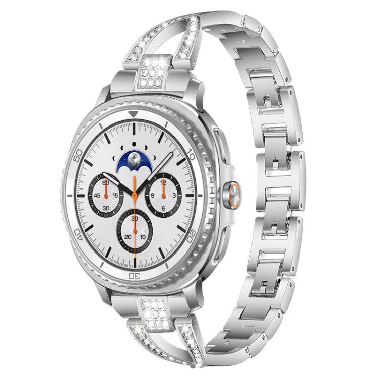 Cinturino per orologio xDfind in metallo con diamanti a fila singola a forma di X, For Samsung Galaxy Watch Ultra/Ultra 2025, For Samsung Galaxy Watch8 / 8 Classic, For Samsung Galaxy Watch 7 / 6 / 5 / FE