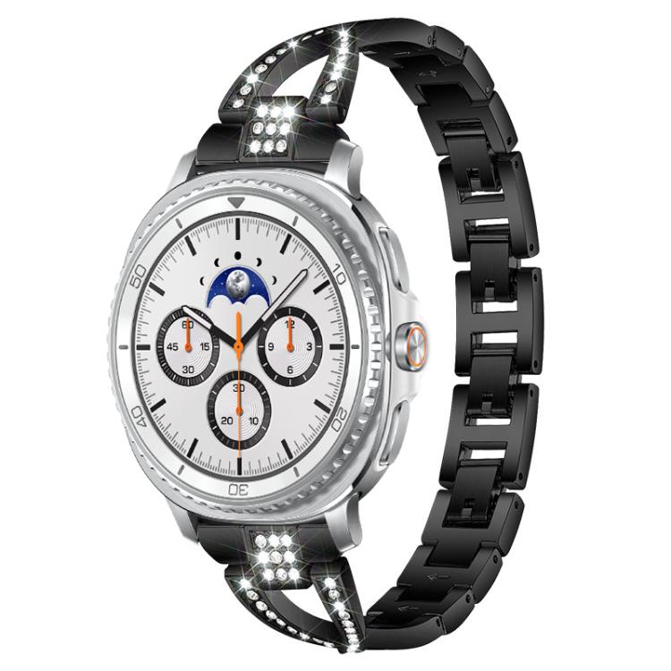 Cinturino per orologio xDfind in metallo con diamanti a fila singola a forma di X, For Samsung Galaxy Watch Ultra/Ultra 2025, For Samsung Galaxy Watch8 / 8 Classic, For Samsung Galaxy Watch 7 / 6 / 5 / FE