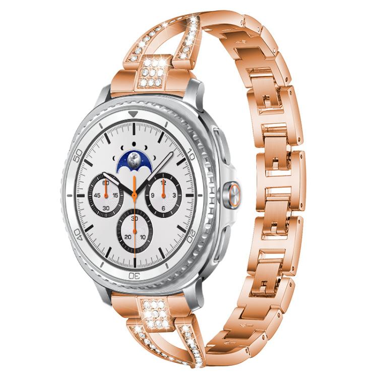 Cinturino per orologio xDfind in metallo con diamanti a fila singola a forma di X, For Samsung Galaxy Watch Ultra/Ultra 2025, For Samsung Galaxy Watch8 / 8 Classic, For Samsung Galaxy Watch 7 / 6 / 5 / FE