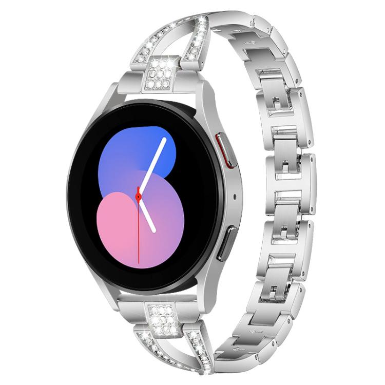 Cinturino per orologio xDfind in metallo con diamanti a fila singola a forma di X, For Samsung Galaxy Watch Ultra/Ultra 2025, For Samsung Galaxy Watch8 / 8 Classic, For Samsung Galaxy Watch 7 / 6 / 5 / FE
