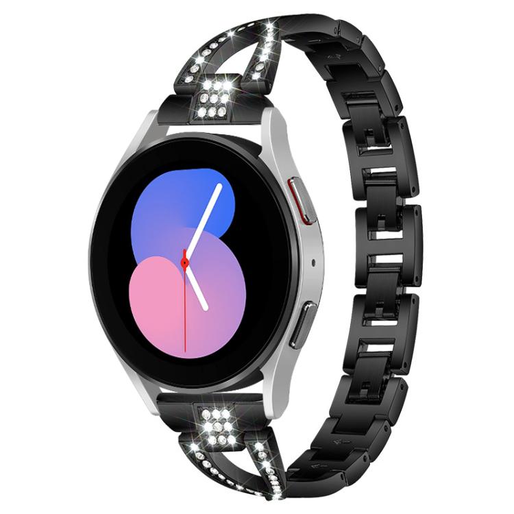 Cinturino per orologio xDfind in metallo con diamanti a fila singola a forma di X, For Samsung Galaxy Watch Ultra/Ultra 2025, For Samsung Galaxy Watch8 / 8 Classic, For Samsung Galaxy Watch 7 / 6 / 5 / FE