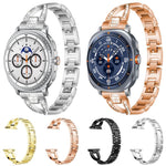 Cinturino per orologio xDfind in metallo con diamanti a fila singola a forma di X, For Samsung Galaxy Watch Ultra/Ultra 2025, For Samsung Galaxy Watch8 / 8 Classic, For Samsung Galaxy Watch 7 / 6 / 5 / FE
