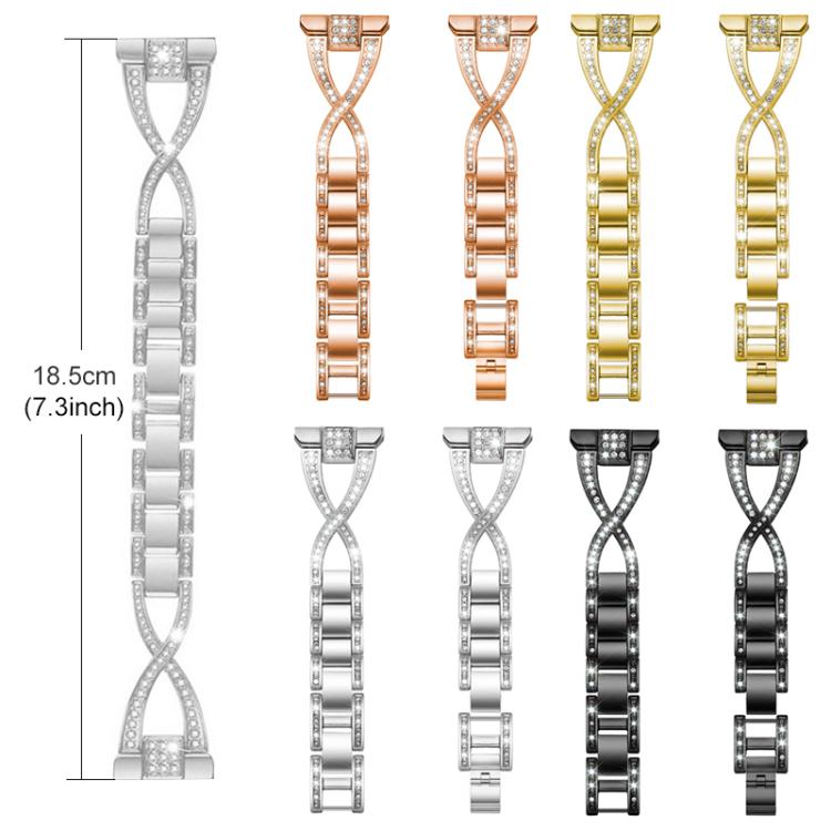 Cinturino per orologio xDfind in metallo con diamanti a fila singola a forma di X, For Samsung Galaxy Watch Ultra/Ultra 2025, For Samsung Galaxy Watch8 / 8 Classic, For Samsung Galaxy Watch 7 / 6 / 5 / FE
