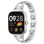 Cinturino per orologio xDfind in metallo con diamanti a fila singola a forma di X, For Xiaomi Band 9 Pro/8 Pro/Redmi Watch6/5/4, For Redmi Watch 3