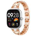 Cinturino per orologio xDfind in metallo con diamanti a fila singola a forma di X, For Xiaomi Band 9 Pro/8 Pro/Redmi Watch6/5/4, For Redmi Watch 3