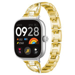 Cinturino per orologio xDfind in metallo con diamanti a fila singola a forma di X, For Xiaomi Band 9 Pro/8 Pro/Redmi Watch6/5/4, For Redmi Watch 3