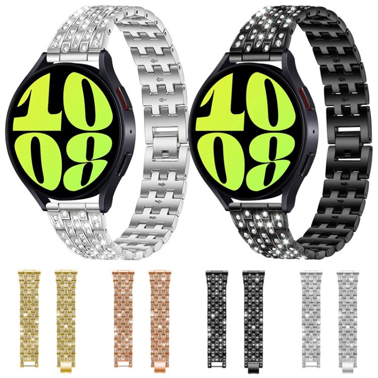 Cinturino per orologio xDfind Five Beads Full Diamond in metallo con diamanti, 20mm, 22mm, 18mm