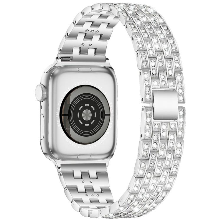Cinturino per orologio xDfind Five Beads Full Diamond in metallo con diamanti, For Apple Watch 42 / 44 / 45 / 46 / 49mm, For Apple Watch 38 / 40 / 41 / S10 42mm