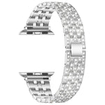 Cinturino per orologio xDfind Five Beads Full Diamond in metallo con diamanti, For Apple Watch 42 / 44 / 45 / 46 / 49mm, For Apple Watch 38 / 40 / 41 / S10 42mm